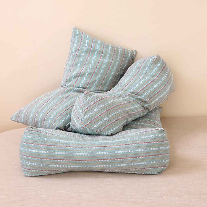 91家纺网 家纺一手货源 找家纺 梦叶草 2025新款全棉水洗棉三角牵引组合荞麦枕 枕头护颈枕芯 三角牵引组合荞麦枕-新兰