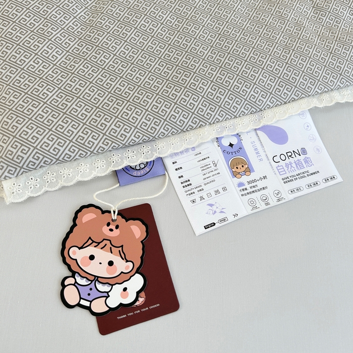 91家纺网 家纺一手货源 找家纺 柠馨 2025新款全棉纯棉印花夏被夏凉被空调被四件套 雅灰