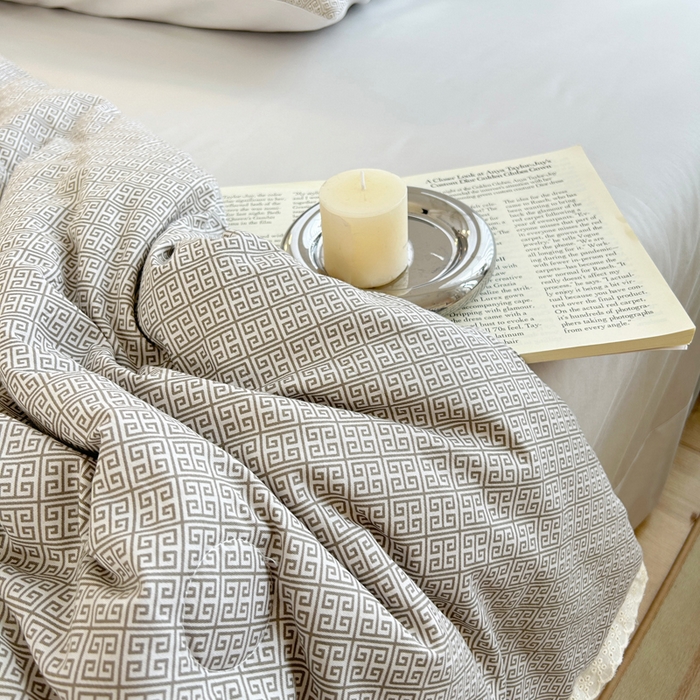 91家纺网 家纺一手货源 找家纺 柠馨 2025新款全棉纯棉印花夏被夏凉被空调被四件套 雅灰