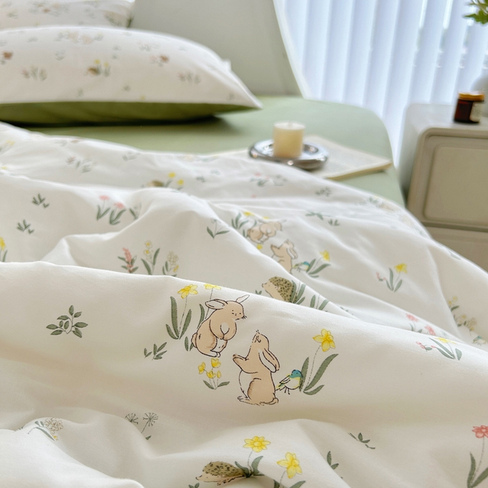 91家纺网 家纺一手货源 找家纺 柠馨 2025新款全棉纯棉印花夏被夏凉被空调被四件套 仙子