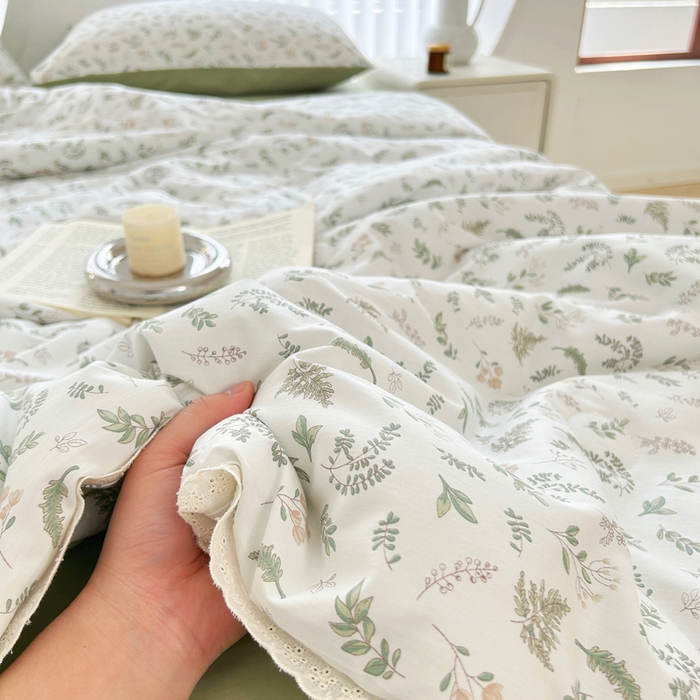 91家纺网 家纺一手货源 找家纺 柠馨 2025新款全棉纯棉印花夏被夏凉被空调被四件套 复苏