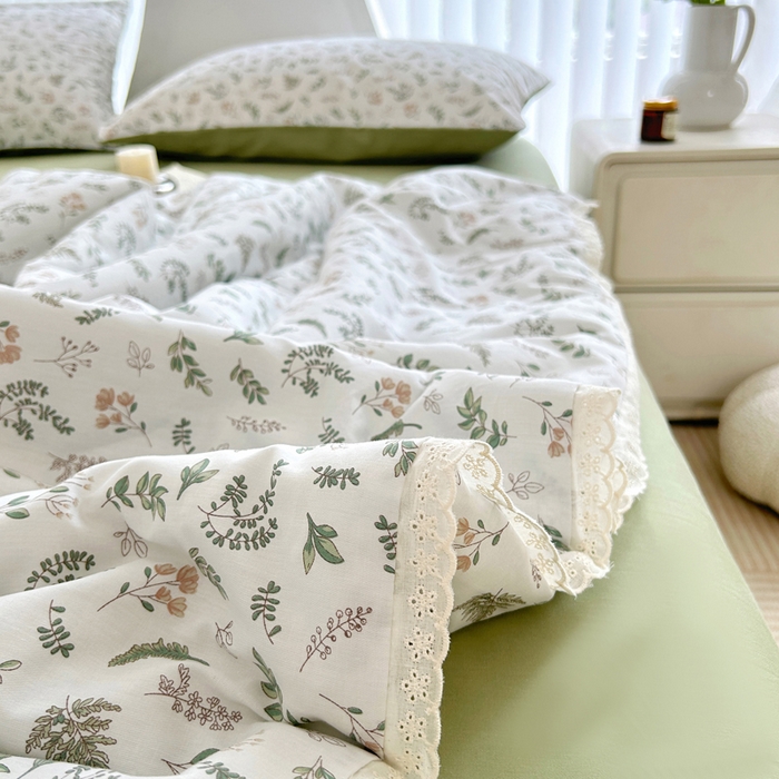 91家纺网 家纺一手货源 找家纺 柠馨 2025新款全棉纯棉印花夏被夏凉被空调被四件套 复苏