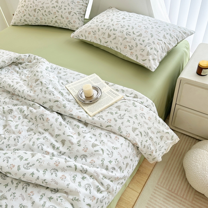 91家纺网 家纺一手货源 找家纺 柠馨 2025新款全棉纯棉印花夏被夏凉被空调被四件套 复苏