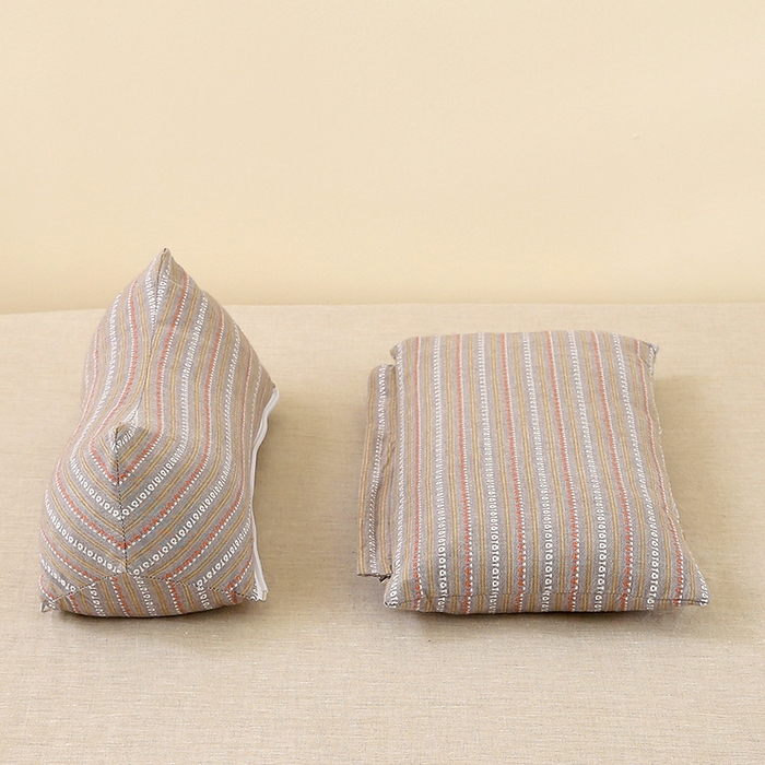 91家纺网 家纺一手货源 找家纺 （总）梦叶草 2025新款全棉水洗棉三角牵引组合荞麦枕 枕头护颈枕芯