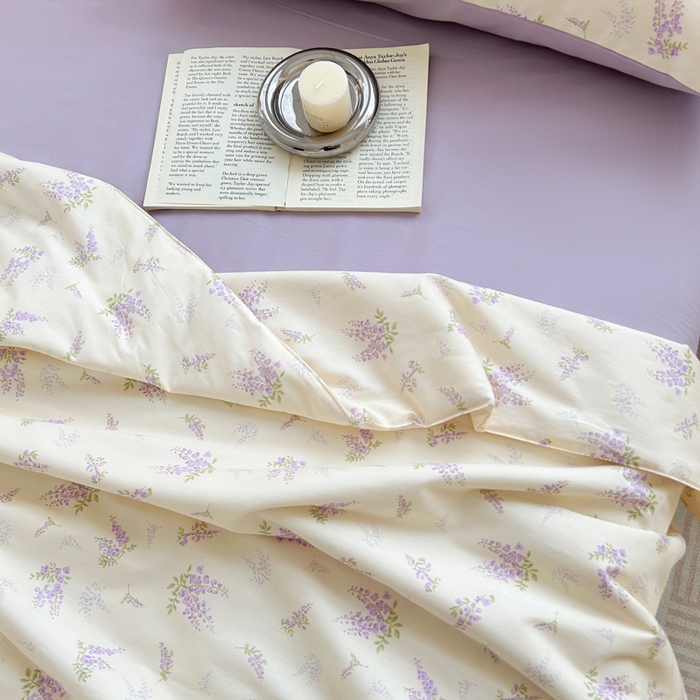 91家纺网 家纺一手货源 找家纺 柠馨 2025新款全棉纯棉印花夏被夏凉被空调被四件套 浅薇