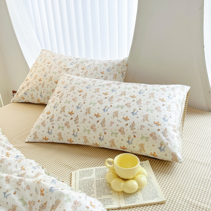 91家纺网 家纺一手货源 找家纺 柠馨 2025新款全棉纯棉印花夏被夏凉被空调被四件套 狗狗派对