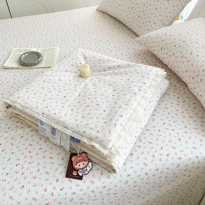 柠馨 2025新款全棉纯棉印花夏被夏凉被空调被四件套 绮幻