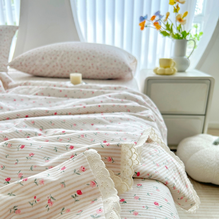 91家纺网 家纺一手货源 找家纺 柠馨 2025新款全棉纯棉印花夏被夏凉被空调被四件套 绮幻