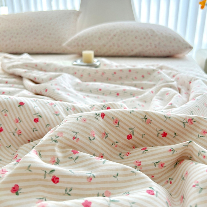 91家纺网 家纺一手货源 找家纺 柠馨 2025新款全棉纯棉印花夏被夏凉被空调被四件套 绮幻