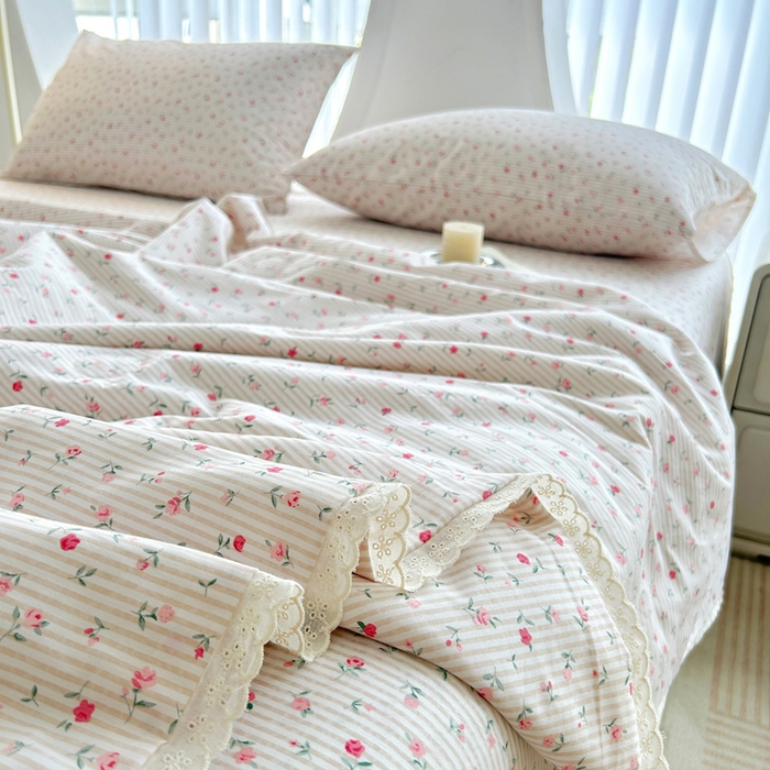 91家纺网 家纺一手货源 找家纺 柠馨 2025新款全棉纯棉印花夏被夏凉被空调被四件套 绮幻