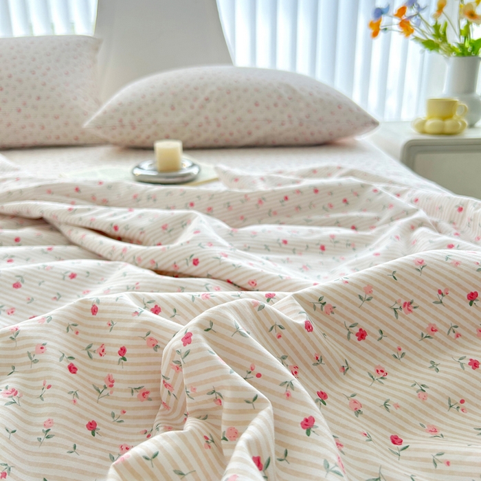 91家纺网 家纺一手货源 找家纺 柠馨 2025新款全棉纯棉印花夏被夏凉被空调被四件套 绮幻