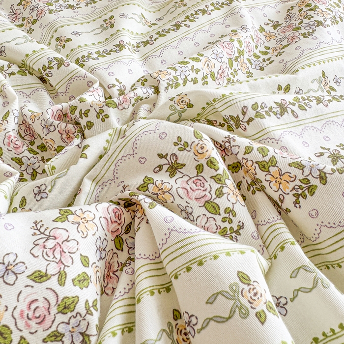 91家纺网 家纺一手货源 找家纺 柠馨 2025新款全棉纯棉印花夏被夏凉被空调被四件套 半夏