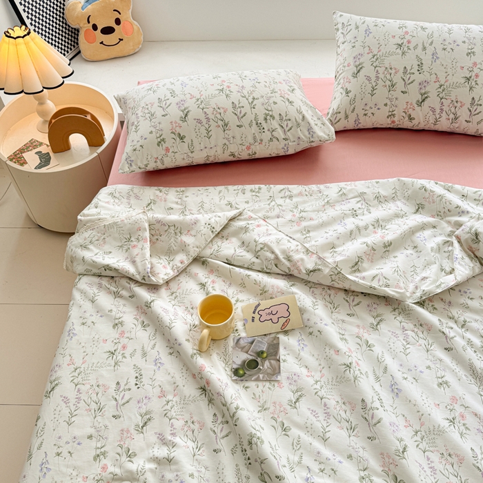 91家纺网 家纺一手货源 找家纺 柠馨 2025新款全棉纯棉印花夏被夏凉被空调被四件套 风吟