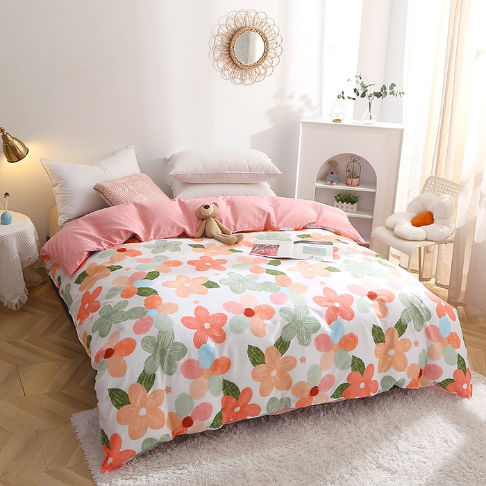 91家纺网 家纺一手货源 找家纺 贝兰仙奴 2025春夏新款全棉纯棉12868印花单被套 被套单件 七色花