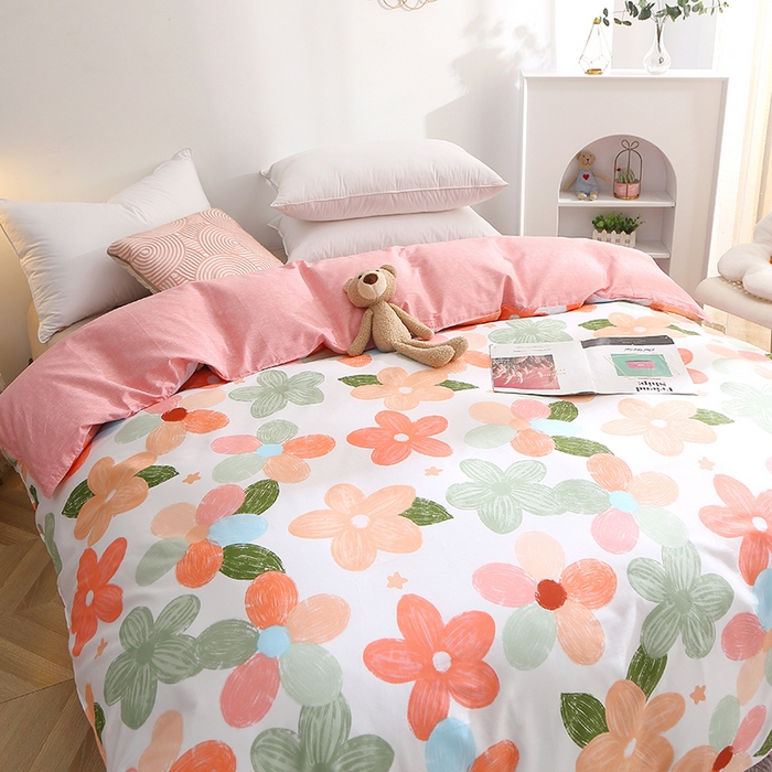 91家纺网 家纺一手货源 找家纺 贝兰仙奴 2025春夏新款全棉纯棉12868印花单被套 被套单件 七色花