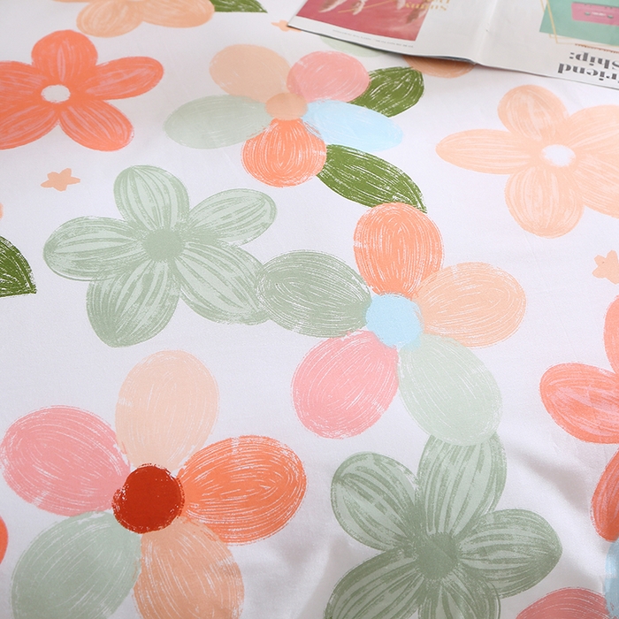 91家纺网 家纺一手货源 找家纺 贝兰仙奴 2025春夏新款全棉纯棉12868印花单被套 被套单件 七色花