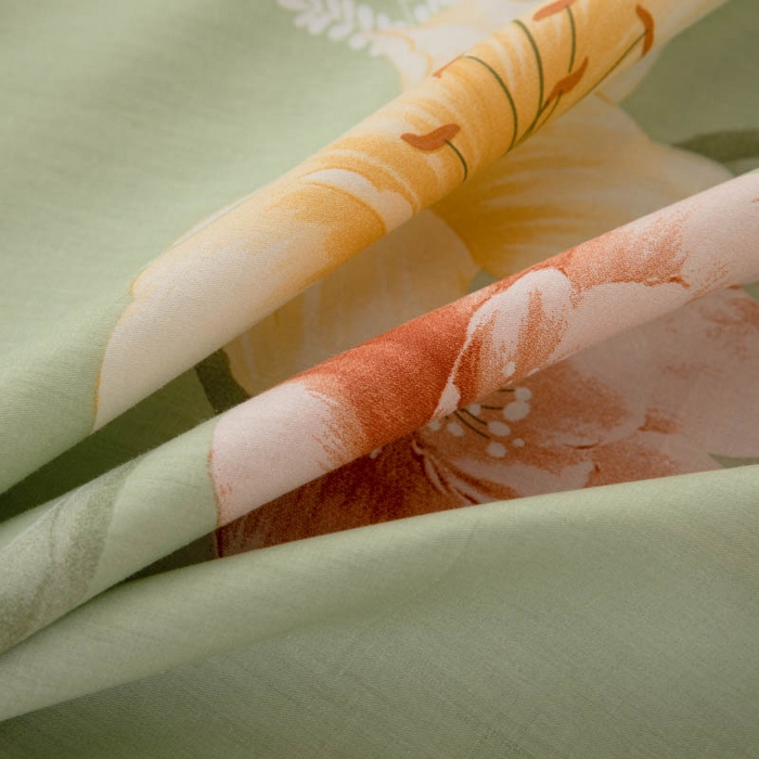 91家纺网 家纺一手货源 找家纺 贝兰仙奴 2025春夏新款全棉纯棉12868印花单被套 被套单件 圣洁绿