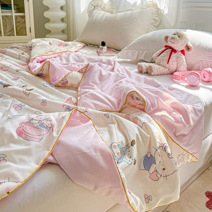 91家纺网 家纺一手货源 找家纺 （总）Mata蔓塔家 2025春夏新款印花水洗双层纱单夏被夏凉被空调被（有买家秀）