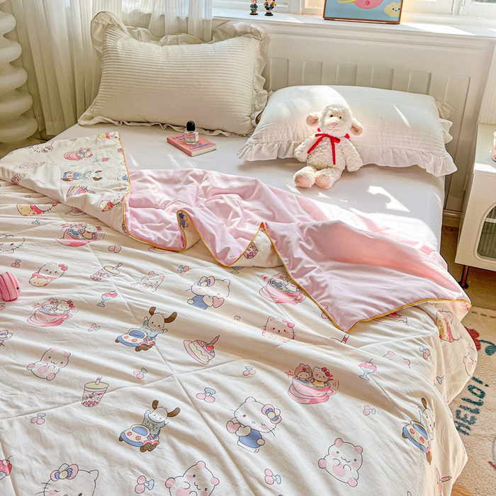 91家纺网 家纺一手货源 找家纺 （总）Mata蔓塔家 2025春夏新款印花水洗双层纱单夏被夏凉被空调被（有买家秀）