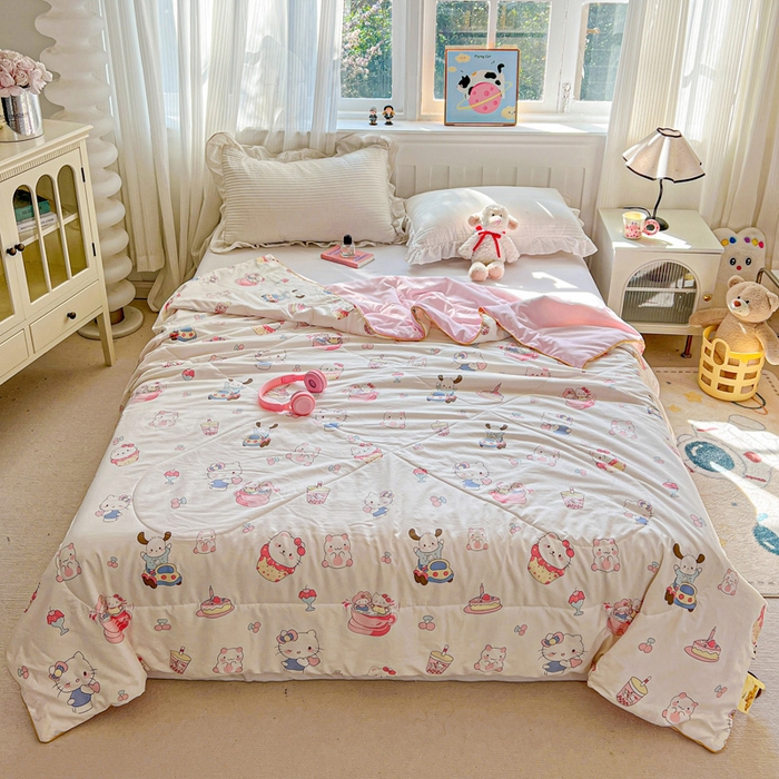 91家纺网 家纺一手货源 找家纺 （总）Mata蔓塔家 2025春夏新款印花水洗双层纱单夏被夏凉被空调被（有买家秀）