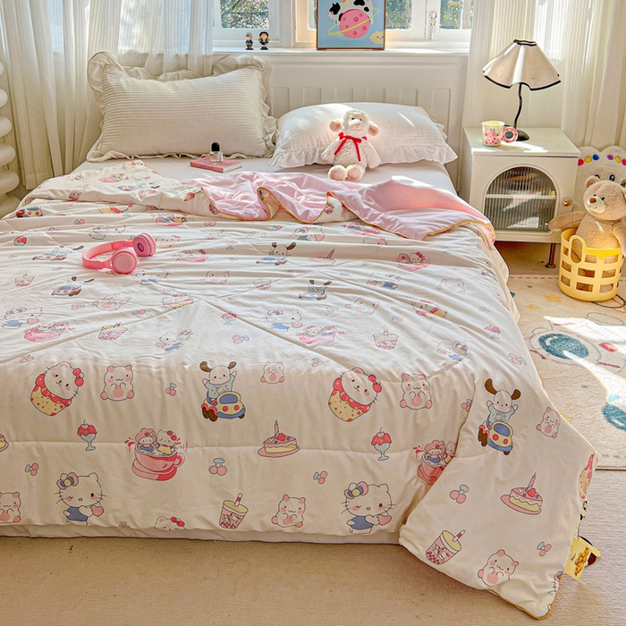 91家纺网 家纺一手货源 找家纺 （总）Mata蔓塔家 2025春夏新款印花水洗双层纱单夏被夏凉被空调被（有买家秀）