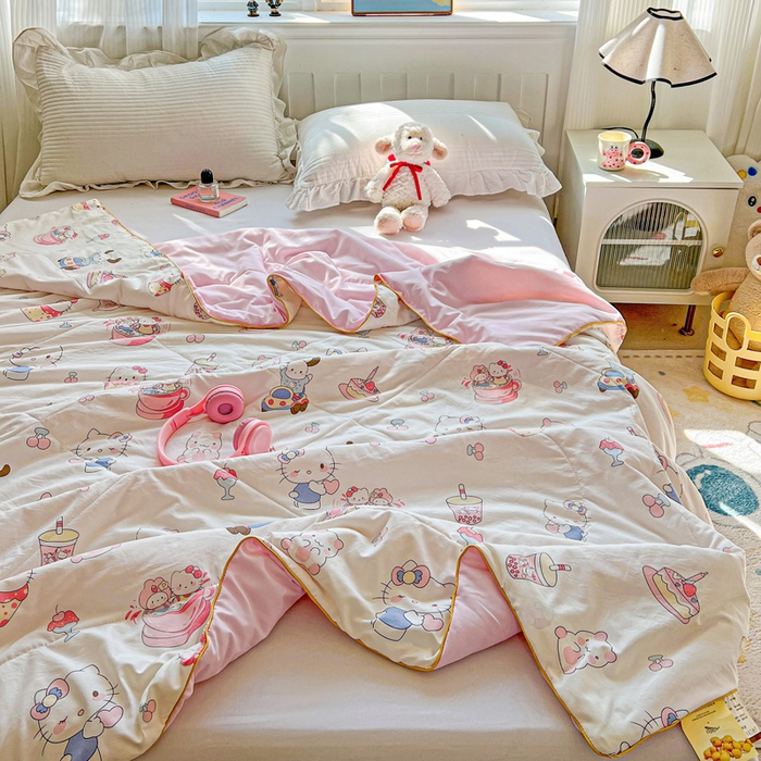 91家纺网 家纺一手货源 找家纺 （总）Mata蔓塔家 2025春夏新款印花水洗双层纱单夏被夏凉被空调被（有买家秀）