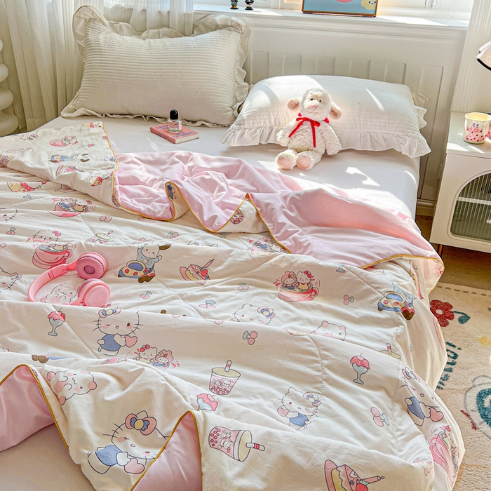 91家纺网 家纺一手货源 找家纺 （总）Mata蔓塔家 2025春夏新款印花水洗双层纱单夏被夏凉被空调被（有买家秀）