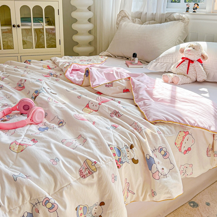 91家纺网 家纺一手货源 找家纺 （总）Mata蔓塔家 2025春夏新款印花水洗双层纱单夏被夏凉被空调被（有买家秀）