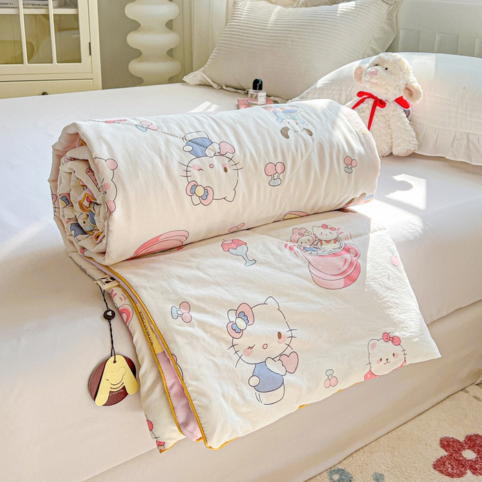 91家纺网 家纺一手货源 找家纺 （总）Mata蔓塔家 2025春夏新款印花水洗双层纱单夏被夏凉被空调被（有买家秀）