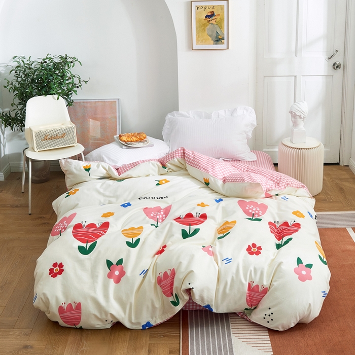 贝兰仙奴 2025春夏新款全棉纯棉12868印花单被套 被套单件 清丽花香米