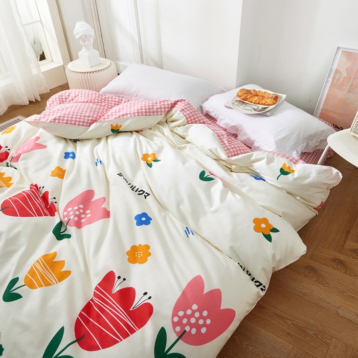 91家纺网 家纺一手货源 找家纺 贝兰仙奴 2025春夏新款全棉纯棉12868印花单被套 被套单件 清丽花香米