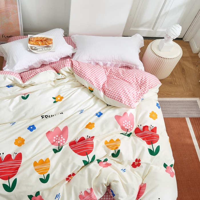 91家纺网 家纺一手货源 找家纺 贝兰仙奴 2025春夏新款全棉纯棉12868印花单被套 被套单件 清丽花香米