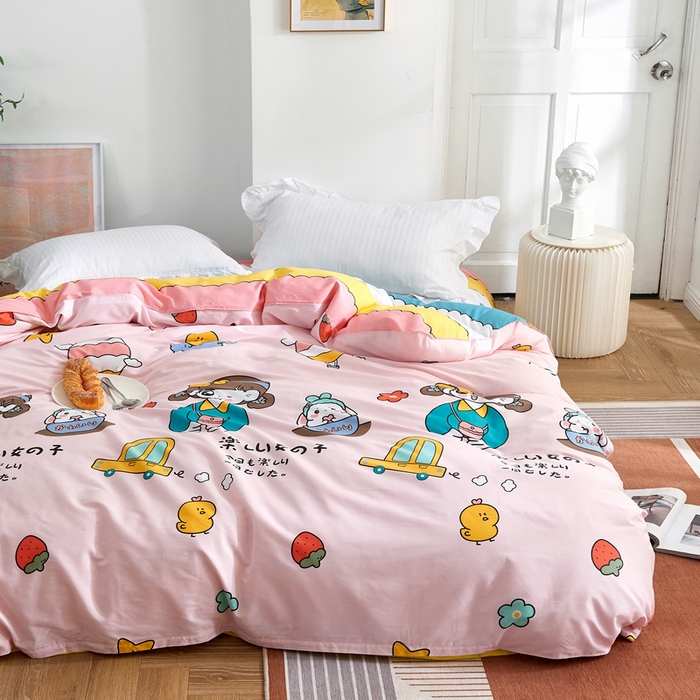 91家纺网 家纺一手货源 找家纺 贝兰仙奴 2025春夏新款全棉纯棉12868印花单被套 被套单件 童话时光