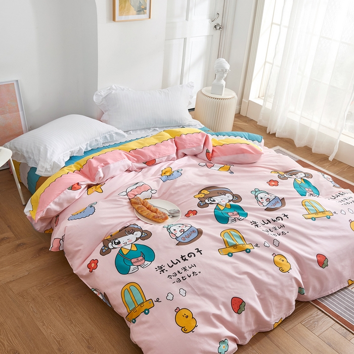 91家纺网 家纺一手货源 找家纺 贝兰仙奴 2025春夏新款全棉纯棉12868印花单被套 被套单件 童话时光