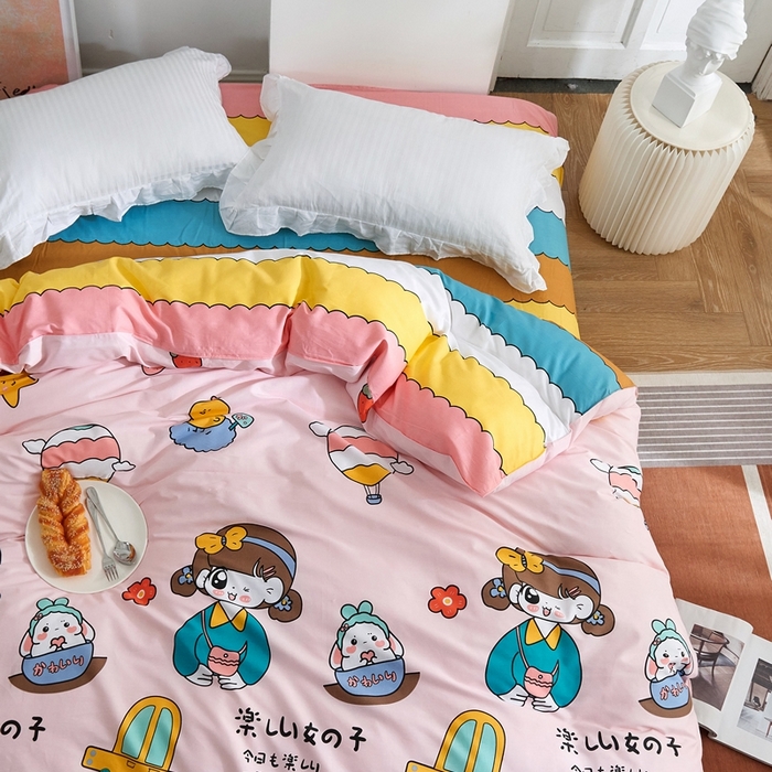 91家纺网 家纺一手货源 找家纺 贝兰仙奴 2025春夏新款全棉纯棉12868印花单被套 被套单件 童话时光