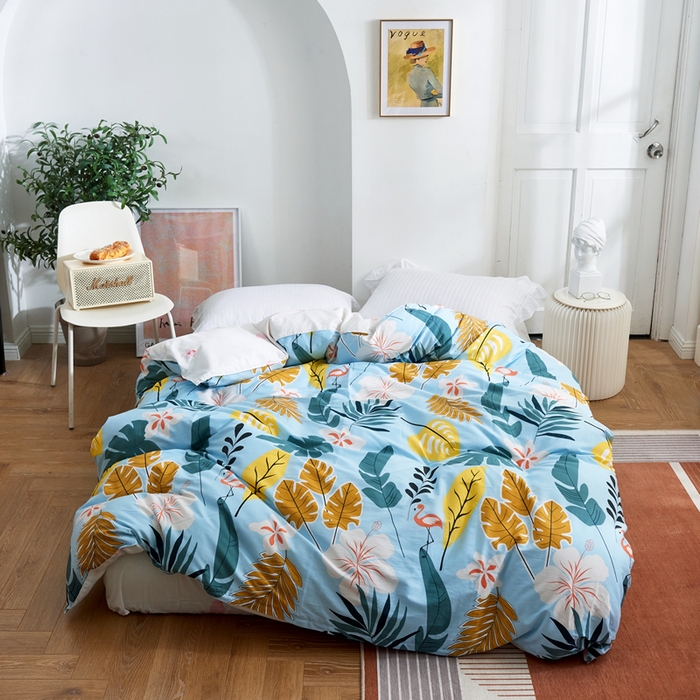 贝兰仙奴 2025春夏新款全棉纯棉12868印花单被套 被套单件 叶语浪漫兰