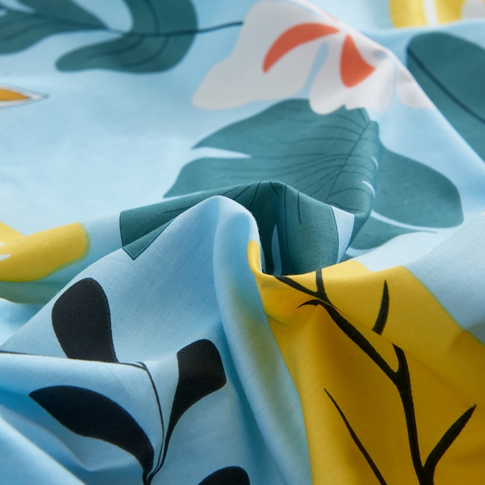 91家纺网 家纺一手货源 找家纺 贝兰仙奴 2025春夏新款全棉纯棉12868印花单被套 被套单件 叶语浪漫兰