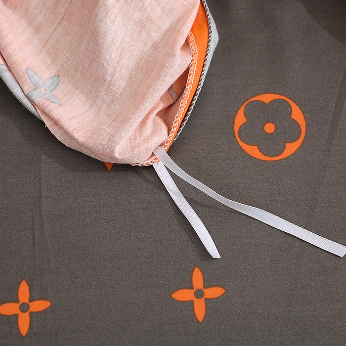 91家纺网 家纺一手货源 找家纺 贝兰仙奴 2025春夏新款全棉纯棉12868印花单被套 被套单件 潮流桔