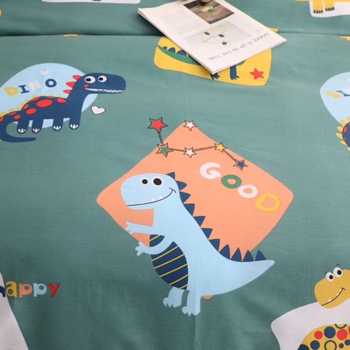 91家纺网 家纺一手货源 找家纺 贝兰仙奴 2025春夏新款全棉纯棉12868印花单被套 被套单件 恐龙家族