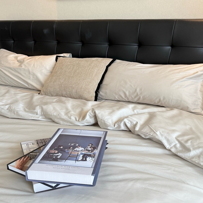 91家纺网 家纺一手货源 找家纺 芯氧 2025新款亚朵星球纯色全棉四件套 薄雾灰