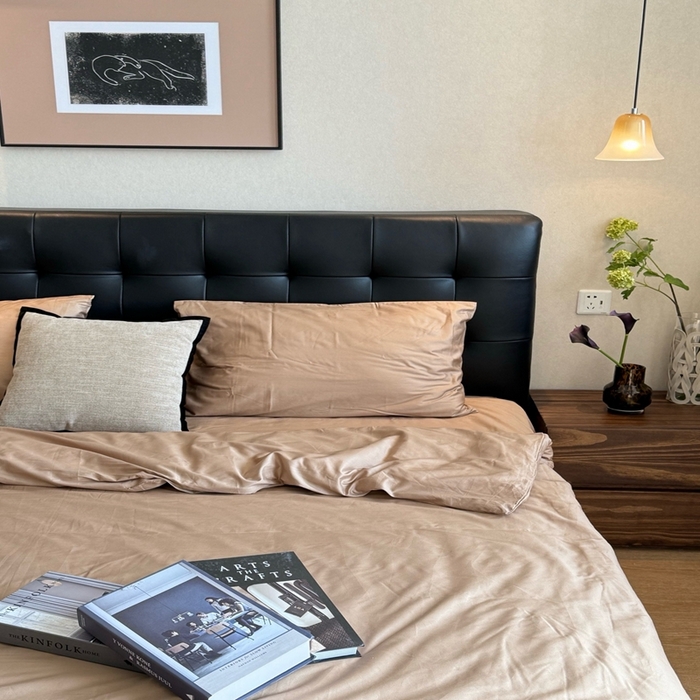 91家纺网 家纺一手货源 找家纺 芯氧 2025新款亚朵星球纯色全棉四件套 伯爵姜茶