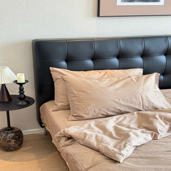 91家纺网 家纺一手货源 找家纺 芯氧 2025新款亚朵星球纯色全棉四件套 伯爵姜茶