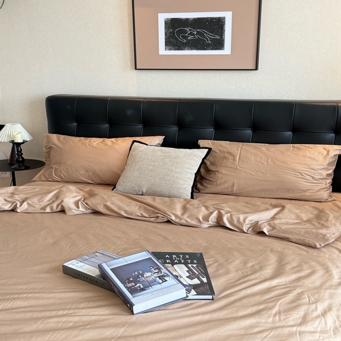 91家纺网 家纺一手货源 找家纺 芯氧 2025新款亚朵星球纯色全棉四件套 伯爵姜茶