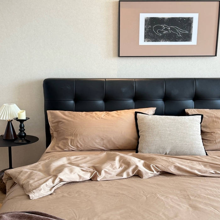 91家纺网 家纺一手货源 找家纺 芯氧 2025新款亚朵星球纯色全棉四件套 伯爵姜茶