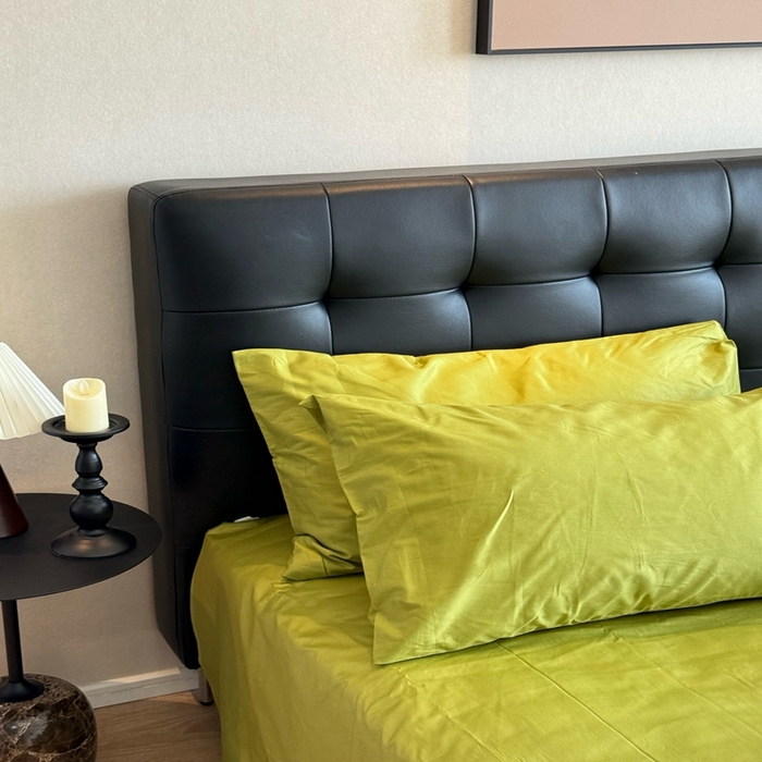 91家纺网 家纺一手货源 找家纺 芯氧 2025新款亚朵星球纯色全棉四件套 山野绿