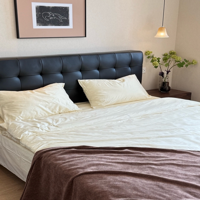 91家纺网 家纺一手货源 找家纺 芯氧 2025新款亚朵星球纯色全棉四件套 生椰姜茶