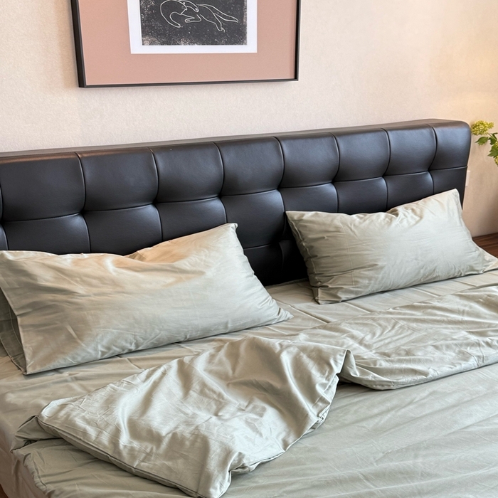 91家纺网 家纺一手货源 找家纺 芯氧 2025新款亚朵星球纯色全棉四件套 松林青