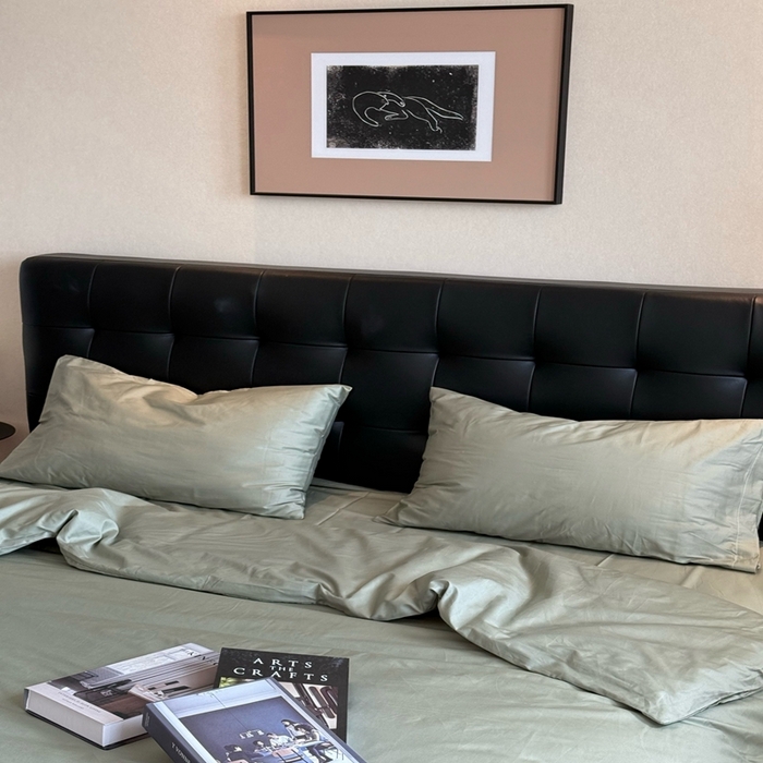 91家纺网 家纺一手货源 找家纺 芯氧 2025新款亚朵星球纯色全棉四件套 松林青