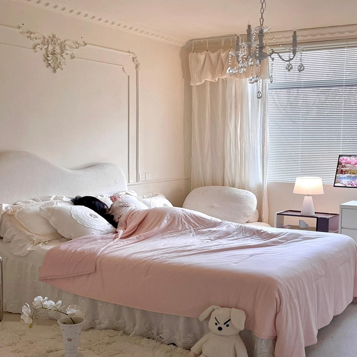 91家纺网 家纺一手货源 找家纺 芯氧 2025新款亚朵同款星球夏季凉感深睡por2.0夏被 橘雾粉