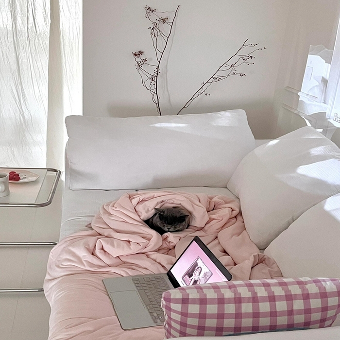 91家纺网 家纺一手货源 找家纺 芯氧 2025新款亚朵同款星球夏季凉感深睡por2.0夏被 橘雾粉